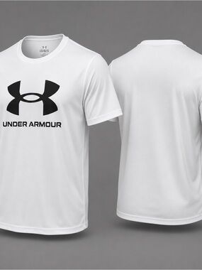 Under Armour White Short Sleeve Performance Tee with Black Logo